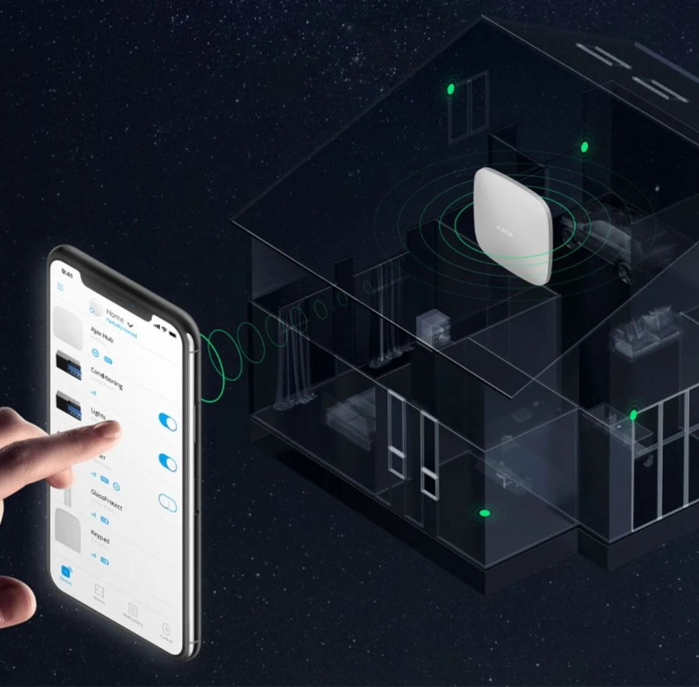 Ajax alarm system monitored with a mobile app
