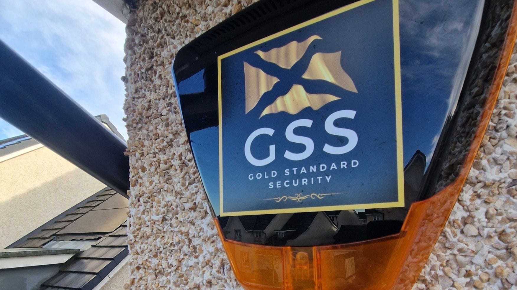 Alarm system installed on the exterior of a Glasgow business property